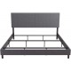 Calin Upholstered Bed with Chic Design |Queen|Grey